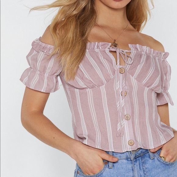 Nasty Gal Tops - NWT Nasty Gal Bardot Crop Top